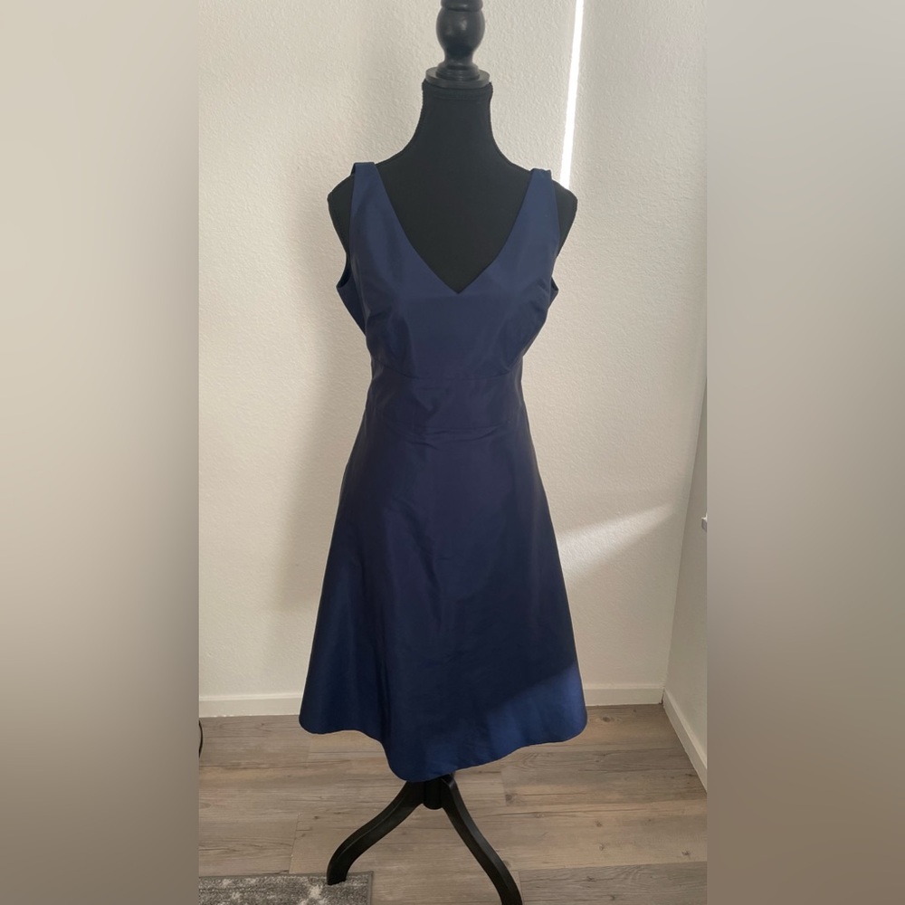 Classic Navy V-Neck A-Line Dress